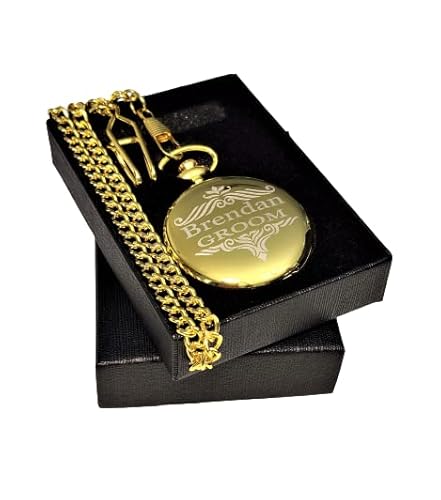 Engraved Pocket Watch, Green Dial Watch With Roman Numerals, Comes With The Chain, Fitted Box And Engraving. Vintage Style Pocket Watch Personalized (Black) #TOP5