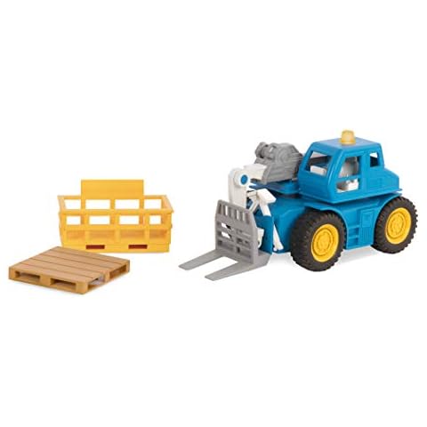 DRIVEN by Battat WH1016Z Micro Telehandler Crane Crate, Basket, Light, and Sound - Trucks and Construction Toys for Kids Aged 3 and Up, Brown/a Cover