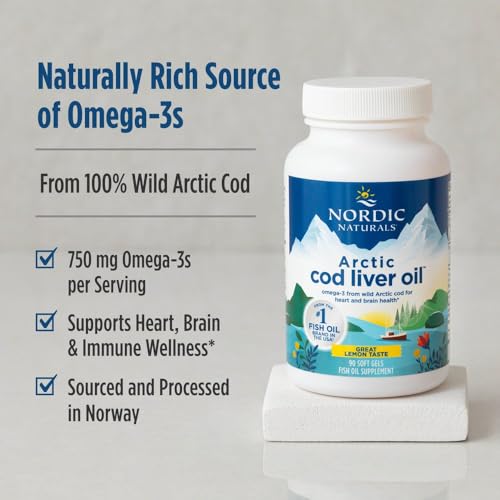 Nordic Naturals Arctic Cod Liver Oil with EPA & DHA, Lemon - 90 Softgels - image 3