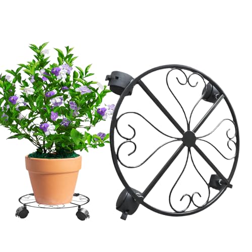 Soporte rodante para plantas, ruedas con bloqueo, estante de madera, ruedas móviles para el hogar, bandeja interior, patio, jardín al aire libre, herramientas usadas