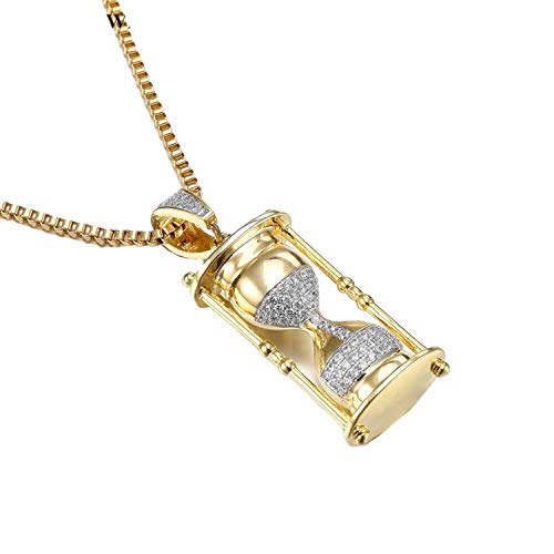 Life Minutes Hourglass Necklace Pendant for Women Sand Timer Jewelry Hour Glass Long Necklaces Fashion Costume Womens Mothers Women's Metal Gold Plate Kids Men Girls Family Prom Mens Beauty Ladies