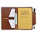 Leather Journal Cover for Field Notes, Moleskine 3.5" x 5.5", Small Leather Notebook Cover with Pen Holder & Card Slots, Hand Sewn, Brown