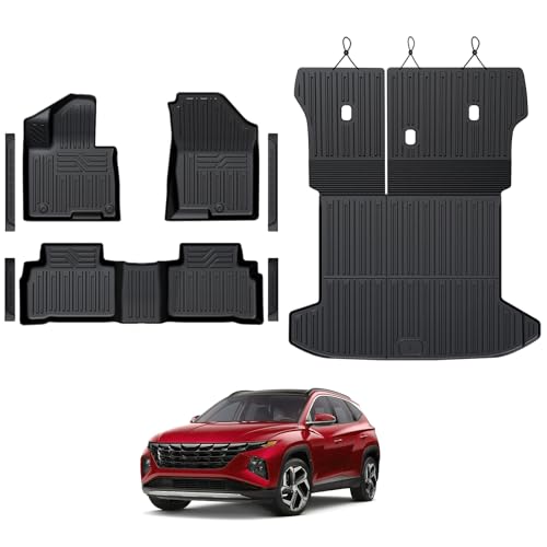 GALVAGNITE Floor Mats Set for 2022-2025 2026 Hyundai Tucson Gas (Not fit Hybrid) Full Coverage All Weather Floor Mats Cargo Mat with Backrest Protectors & Door Sill Guards for Tucson Accessories