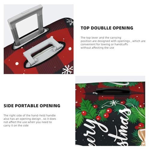 Travel Luggage Cover Plaid Merry Christmas Flag Fashion Washable Baggage Suitcase Protector Fit For Luggage X-Large4