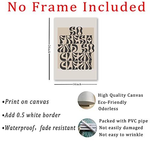 So Fresh And So Clean Clean Canvas Matisse Prints Modern Typography Wall Art Abstract Wall Art Prints Boho Paintings Black And Brown Abstract Wall Art Neutral Contemporary Wall Art 16X24Inch Frameless #TOP2