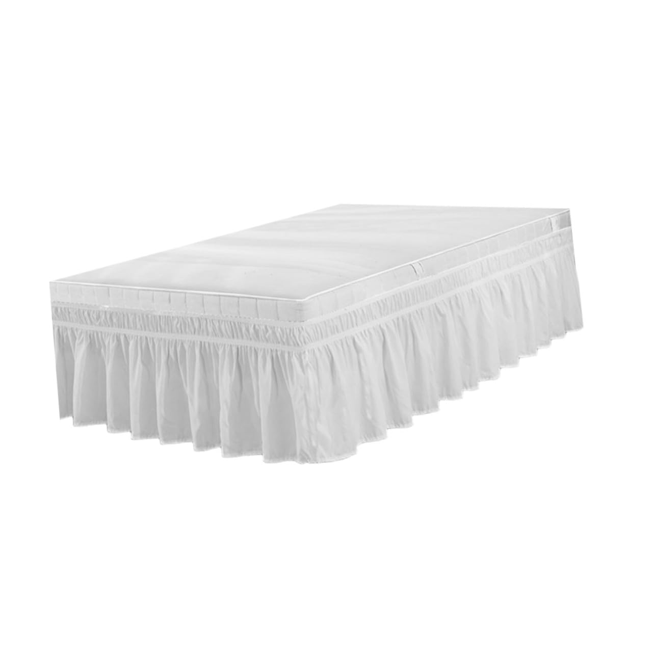 Falda plisada para cama 150x200 cm que oculta somieres antiguos con elegancia