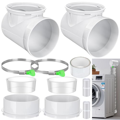 90 Degree Dryer Vent Elbow(2 Pcs) Dryer Vent Duct Connector Kit 90 Degree Dryer Vent Tight-Fit Connector Elbow for 4 Inch Dryer Duct Vent Hose.