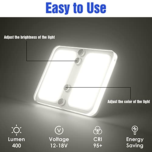 Ristow Rv Led Interior Lights 12-18V 5 Pack Dimmable Ceiling Light 4.25"X3.15" Energy Saving Lamps, Camper Lighting With 2 Colors For Rv/Trailer/Camper/Boat, Natural White/Blue 4000-4500K, 400Lm #TOP4