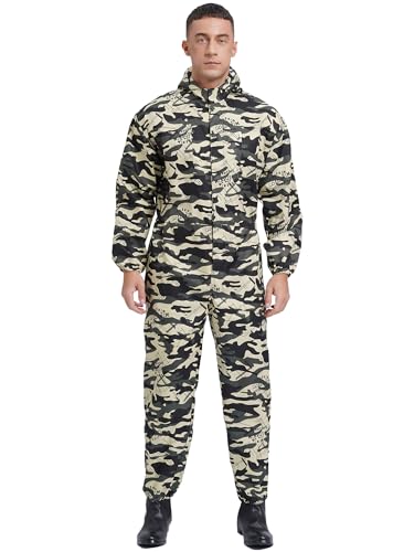 Freebily Monos De Trabajo para Hombre Mono De Manga Larga con Capucha Uniforme Mecánico con Bolsillos Peto para Trabajador Camuflaje M/165