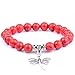 Produktbild ZMMZYY Stone Bracelet, Mode Frau rot Armband klassischen Charm Libelle Naturstein Raupe Männer Schmuck Geschenke