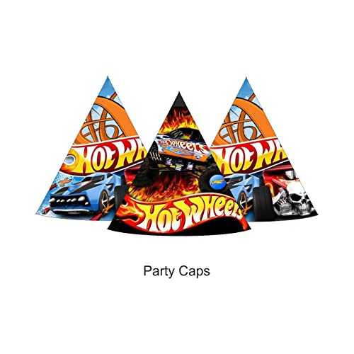 Image of PRETTY UR PARTY Hot Wheels Party Decorations Kit-80 Pcs Includes Banner|Balloons|Thank You|Centerpiece|Danglers|Hot Wheels Party Supplies|Racing Cars Birthday Decor|Diy Decor Pack For Kids|Boys