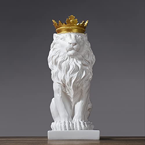 Sculptures Home Decor Lion Decorative Statues For Decoration Lion Statue Nordic Resin Figurine/Sculpture Model Animal Abstract Nordic Decoration Home 17X10X8Cm Sliver #TOP4