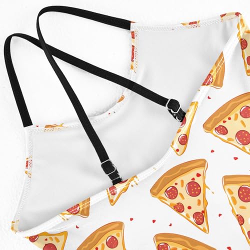 senya Girls Swimsuits One-Piece Swimwear Tie Bathing Suit Beach Summer Round Neck 7-8T Pepperoni Pizza Slices On White4