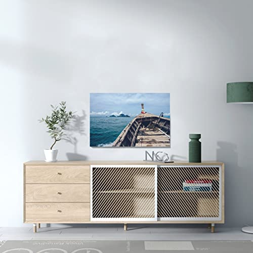 Tableau barque thaïlandaise en mer toile tendue finition d'art