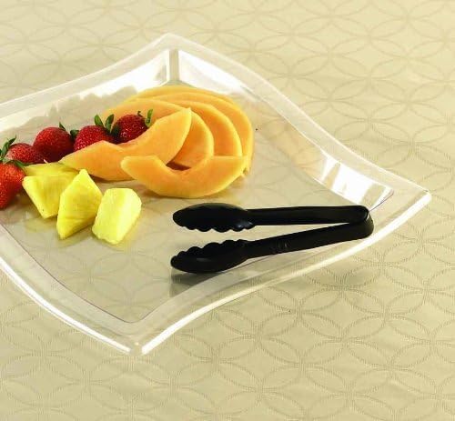 24 6" Black Plastic Tongs Scalloped Serving Tongs Mini Tongs Disposable Food Tongs Cooking Tongs Toast Tongs Appetizer Tong Salad Tongs Sugar Tongs Ice Tongs Bbq Tongs Kitchen Tongs Serving Utensils #TOP23