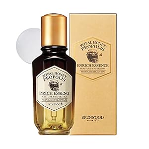 SKINFOOD Royal Honey Propolis Enrich Essence – 63% Black Bee Propolis & 10% Royal Jelly Extract Face Serum – Propolis Serum for Skin, Valentine Day Gift – 1.69 Fl. Oz. (50mL)