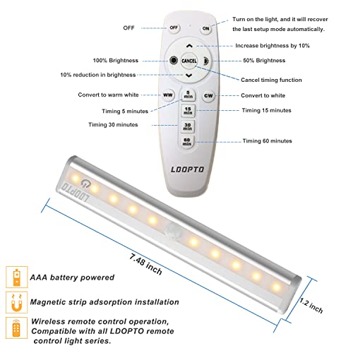 Under Cabinet Lights Wireless 4 Pack With Remote, 20-Led Dimmable Battery Operated Lights Closet Under Counter Light, Stick On Touch Night Light Strip Bar For Kitchen Stairway Bedroom, 3 Colors #TOP5