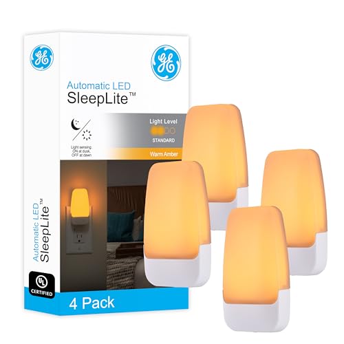 GE Sleeplite Night Lights Plug Into Wall, Dusk to Dawn Sensor, Ambient...