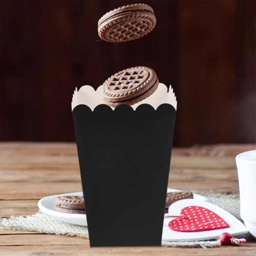 Boîtes à popcorn papier noir contenants légers snacks mariage