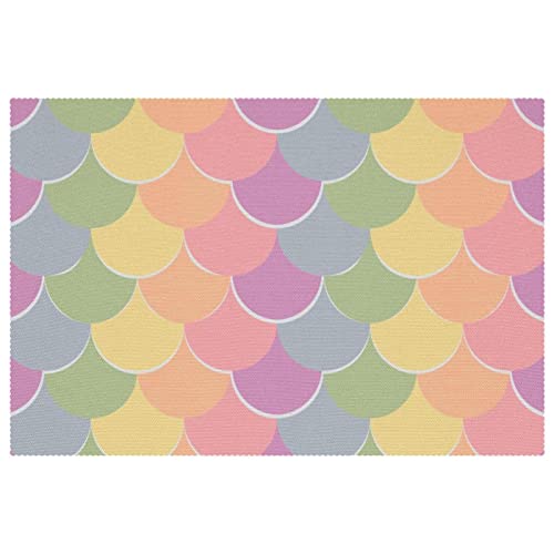 Set de table écaille de poisson lavable, protection table à manger résistante chaleur - 2
