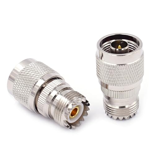 Adaptador coaxial RF tipo N macho a UHF SO239 hembra para conexiones de radio 2