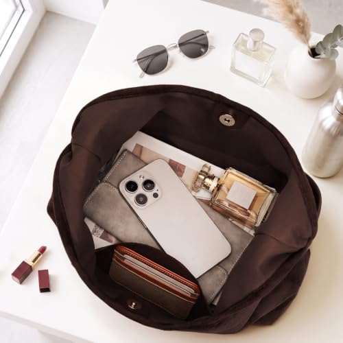 Image of Slouchy Suede Hobo Bag Brown Faux Suede Purse Large Fall Shoulder Bag
