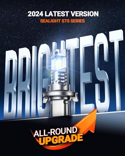Image of SEALIGHT Brightest 9007 Bulbs 60000LM for ATVs & Powersports, 2024 Version, 60000LM Brighteness S7S Wireless HB5 Fog Lights 10 Years Lifespan Powersports Accessory Lights- Pack of 2
