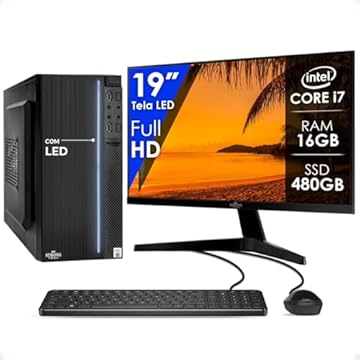 Computador Completo Intel Core i7 16gb Ssd 480gb Monitor 19 Teclado e Mouse Strong Tech