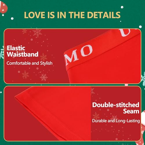 POWER UNICO FLOWER Trendy Boy Boys Christmas Cotton Boxer Briefs Underwear 2-12 Years 4-Pack Red colour4