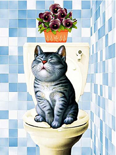 Point de croix chat à poil court 11CT kit de broderie 40x50 cm