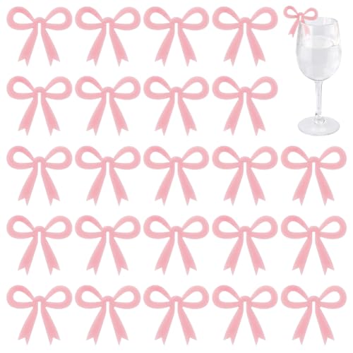 Marqueurs de boisson nœud pour verres à vin breloques acrylique cocktails fêtes accessoires de bar