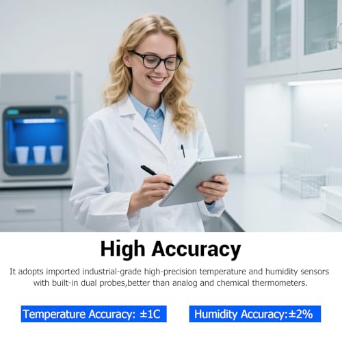4 Stück Mini Digital Thermometer, LCD Hygrometer Temperatur Innen Kabelloses, Luftfeuchtigkeit Meter Hochgenauer Temperatursensor Display in ℉/℃ für Babyzimmer Innenraum Büro Wohnzimmer