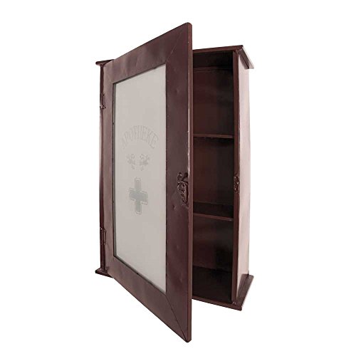 Preisvergleich Produktbild Pharao24 Medizinschrank in Braun Metall