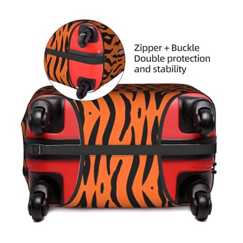 Housse de bagage pliable personnalisée XL blanche motif rayures oranges - 4
