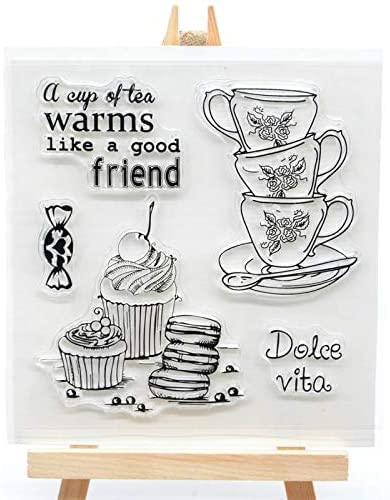 Linda Craft 1Pc A Cup Of Tea Warms Like A Friend Clear Stamps For Card Making Decoration And Diy Scrapbooking #TOP9