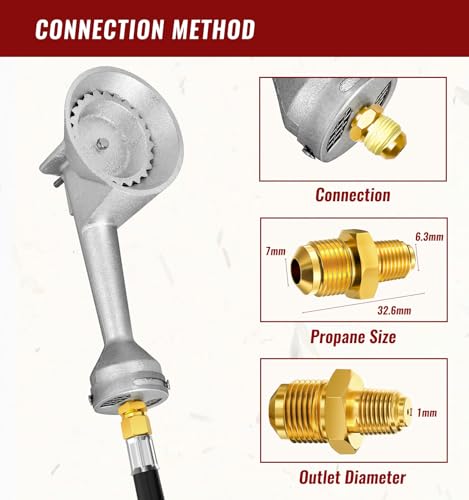 CALPOSE 5FT High Pressure Propane Regulator Hose, 0~20PSI Adjustable Propane Tank Regulator, QCC1 & 3/8” Female, Fit for Turkey Fryer,Fish Fryer,Propane Burner,Fire Pit, Forge, and More, Braided Hose
