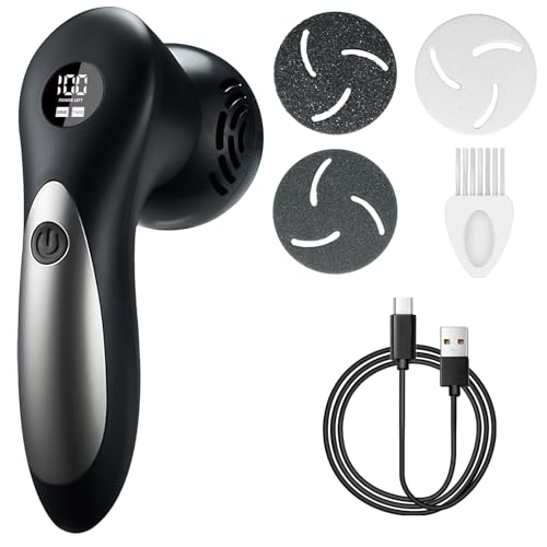 Pedicure Elettrico Professionale Piedi, Ricaricabile 1200mAh Cura Piedi Elettrico con 3 testine smerigliate di ricambio (bianca)