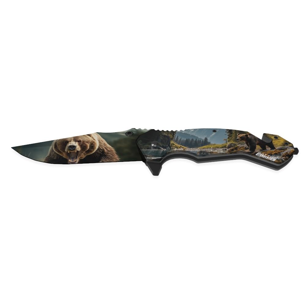 Outdoor Knives, Wildlife Pocket Knife, Digital Printing On Blade