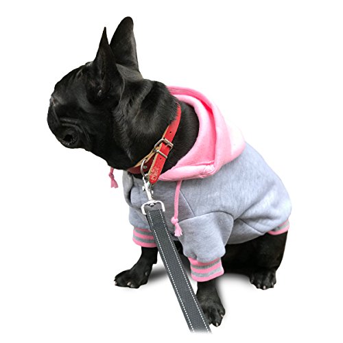 Enjoying Dog Hooded Sweatshirt-Warm Dog Sweater With Contrasting Colors,Pocket For Small Medium Dog Cat - Gray Small #TOP3