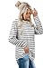 Dofaoo Crewneck Sweatshirts Women Fall Fashion Must Haves Long Sleeve Shirts Cute Tops Loose Winter Clothing Striped Black L