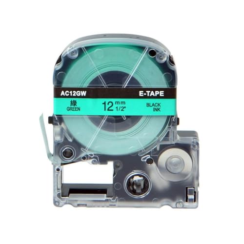 ���x���e�[�v 5 �p�b�N 9 �~�����[�g�� 12 �~�����[�g�� 24 �~�����[�g�� LW 600P LW 1000P �ƌ݊��� AS24KW AS9KW ���n�ɔ�(5PK Black on Green)