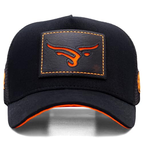 Boné Sacudido's Boi Estilizado - Preto e Laranja