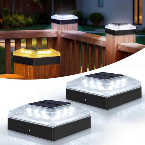 vighep 4x4 Solar Post Cap Lights Outdoor 2 Pack, 3