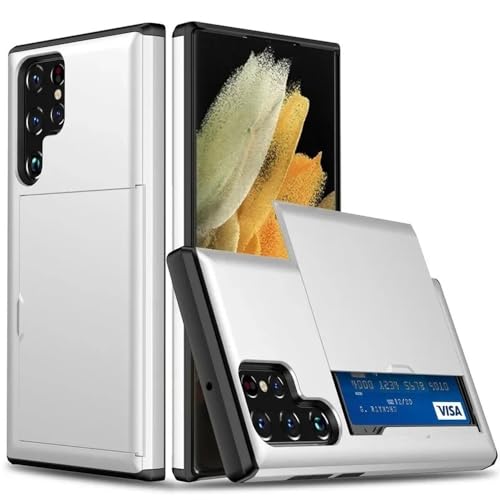 Étui portefeuille Samsung S24 Ultra et A55 5G blanc contre les chutes