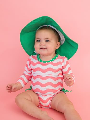 Image of RuffleButts Baby-Girls Sun Hat Floppy Wide Brim UPF 50+ - Baby Sun Hat with Sun Protection