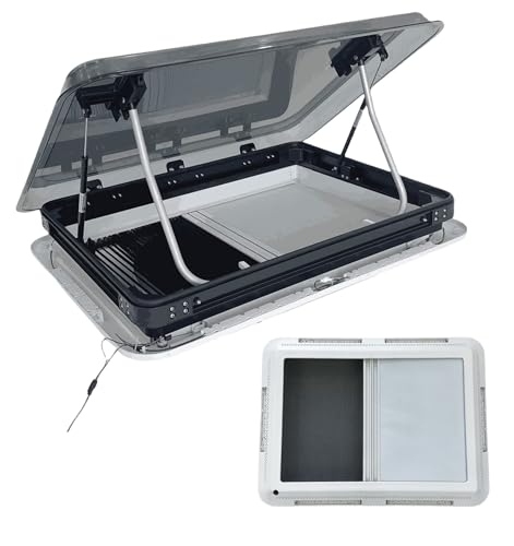 70×50 cm Wohnmobil Dachluke / Dachfenster / Dachhaube Mit Belüftung – Integrierte Verdunkelungs- & Insektenschutzrollos, 12v LED-Beleuchtung ,Für Camper, Wohnwagen, Caravan, Boot 70×50 cm Wohnmobil Dachluke / Dachfenster / Dachhaube Mit Belüftung – Integrierte Verdunkelungs- & Insektenschutzrollos, 12v LED-Beleuchtung ,Für Camper, Wohnwagen, Caravan, Boot