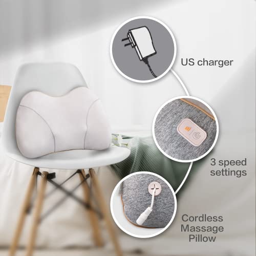 Aront Lumbar Back Support Massage Pillow For Office Chair Cushion,Support Pillow For Car, Computer, Gaming Chair,Electric Back Massagers Deep Tissue Kneading Massager For Back Pain Relief #TOP1
