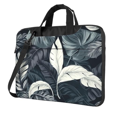 Sac bandoulière ordinateur étanche avec poignée : protection PC portable à motif feuilles