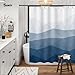Sunlit Designer Popular Shower Curtain, Ombre Blue Fabric Contemporary Shower Curtains for Bathroom Décor