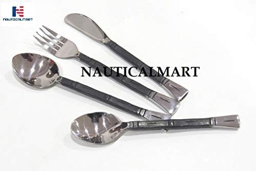 Stainless Steel Flatware Set, Medieval theme desing cultlery, Include Fork Spoon Knife Utensils for Daily Use and Party, Cutlery Set Service for 4, Safe in Dishwasher